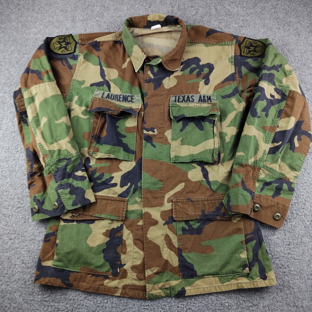 Propper International Woodland Camo Combat Coat Texas A&M TAMU Patches Large
